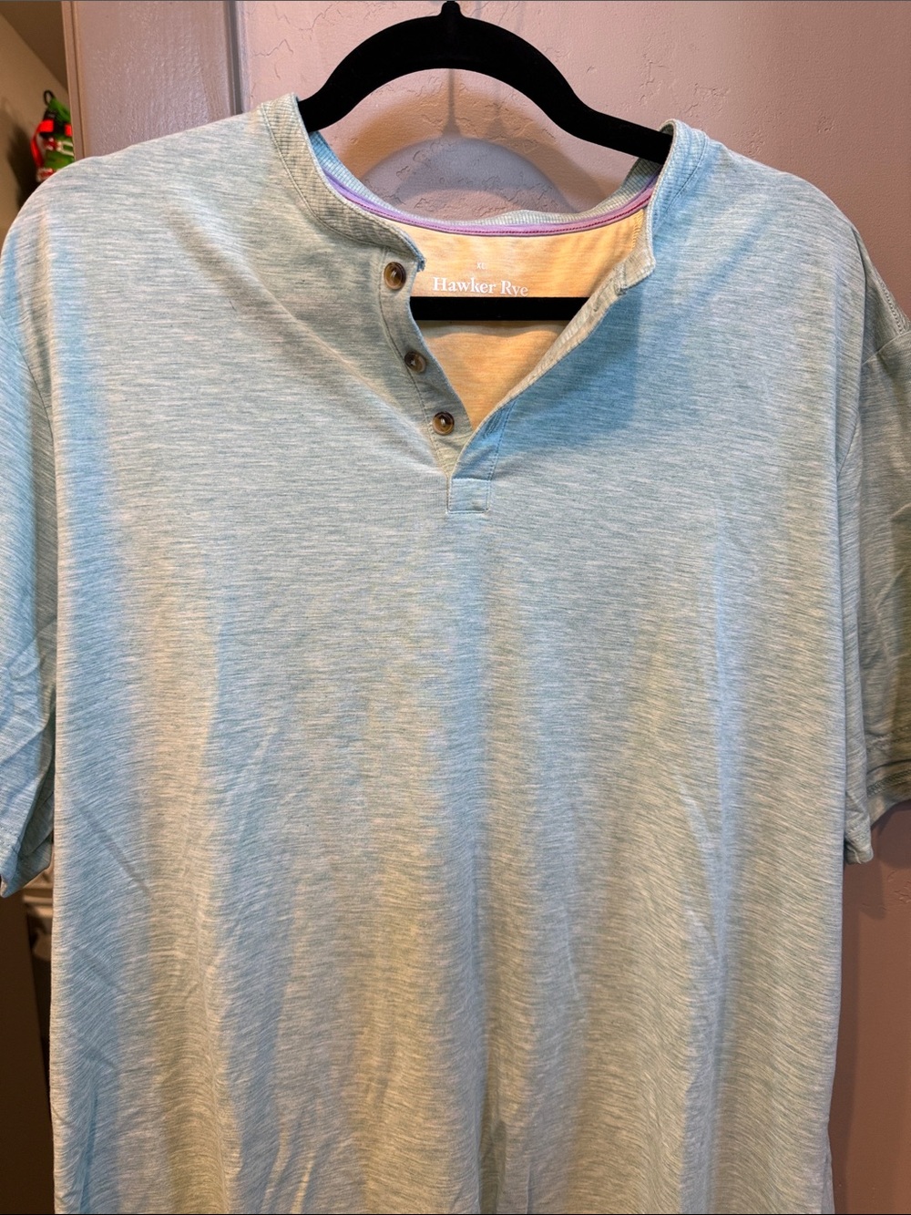 Hawker Rye Men's Heather Green Henley Polo